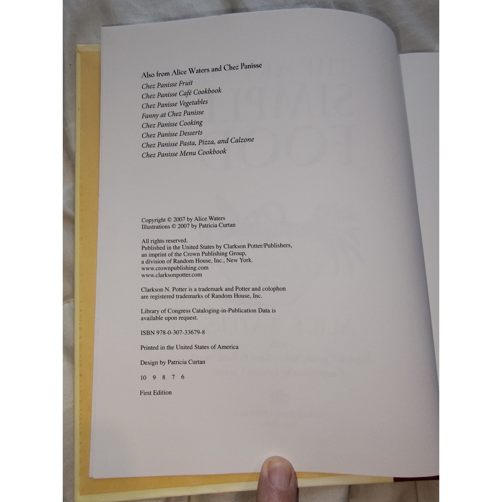 The Art of Simple Food Alice Waters Cookbook First Edition Hardcover 2007 - Picture 3 of 3